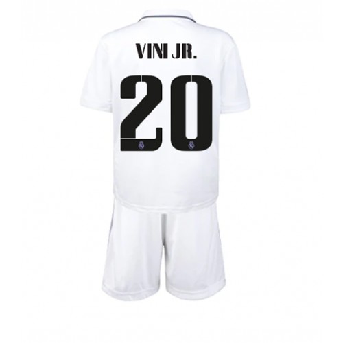 Real Madrid Vinicius Junior #20 Hjemmedraktsett Barn 2022-23 Kortermet (+ Korte bukser) Real Madrid Vinicius Junior #20 Hjemmedraktsett Barn 2022-23 Kortermet (+ Korte bukser)